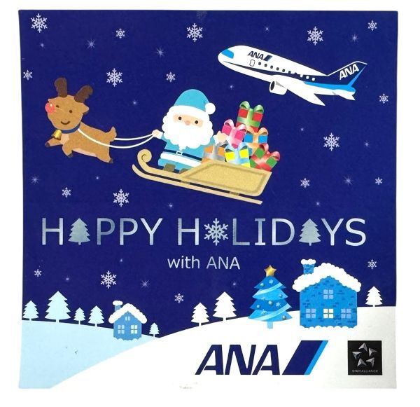 全日空 ハッピー ホリデー クリスマス ステッカー サンタ ANA HAPPY HOLIDAYS STICKER キャンペーン 非売品 XMAS 飛行機 航空機 シール拍卖