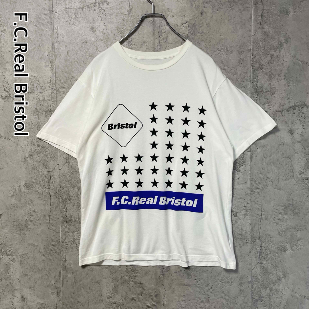 エフシーレアルブリストル 半袖Tシャツ クルーネック 星 ロゴプリント Mサイズ ホワイト 白 F.C.Real Bristol拍卖