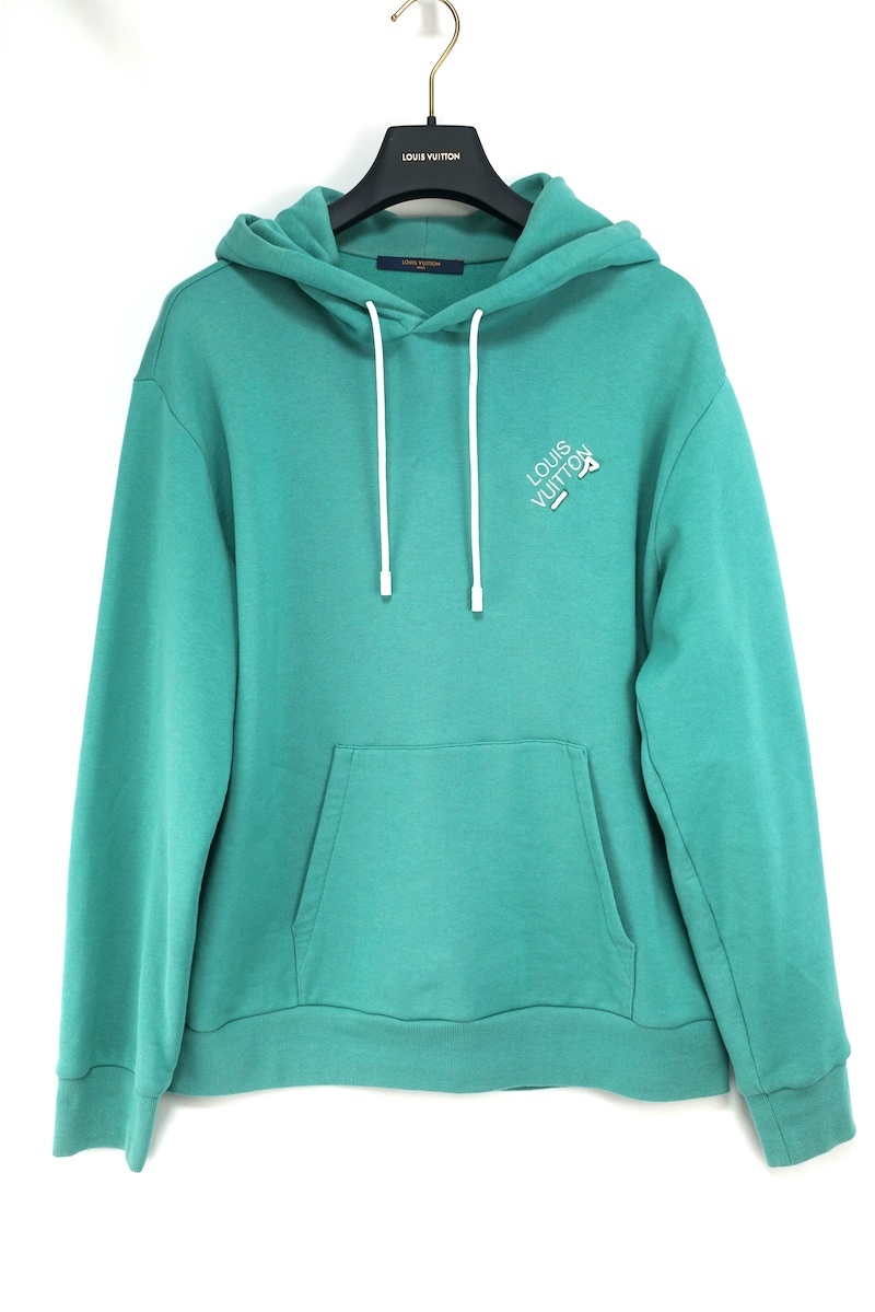 LOUIS VUITTON ルイ ヴィトン Embroidered Signature Hoodie ロゴ刺繍 シグネチャー フーディ パーカー グリーン sizeL RM2129 IHN HLY33W拍卖