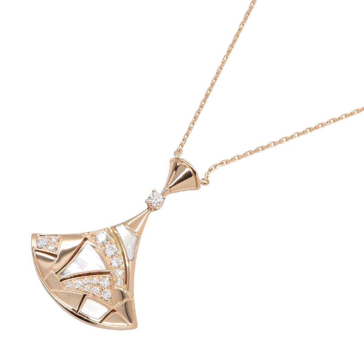 ブルガリ ディーヴァドリーム ダイヤ マザーオブパール ネックレス ブランドオフ BVLGARI K18PG(ピンクゴール拍卖