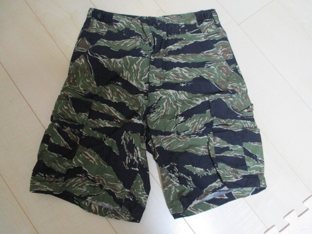 希少!激安!程度良好!TRU-SPEC トゥ―スペック タイガーカモ リップストップショートパンツ Sサイズ アメカジ アウトドア サーフ拍卖