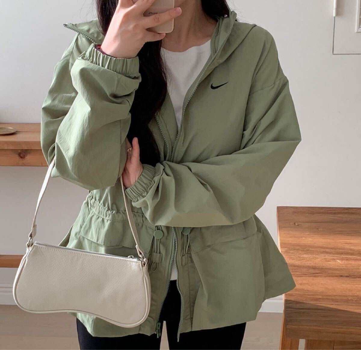 M 新品 ナイキ トレンド ウーブンジャケット ナイロンジャケット エブリシング 撥水 オリーブ カーキ ウィメンズ 拍卖