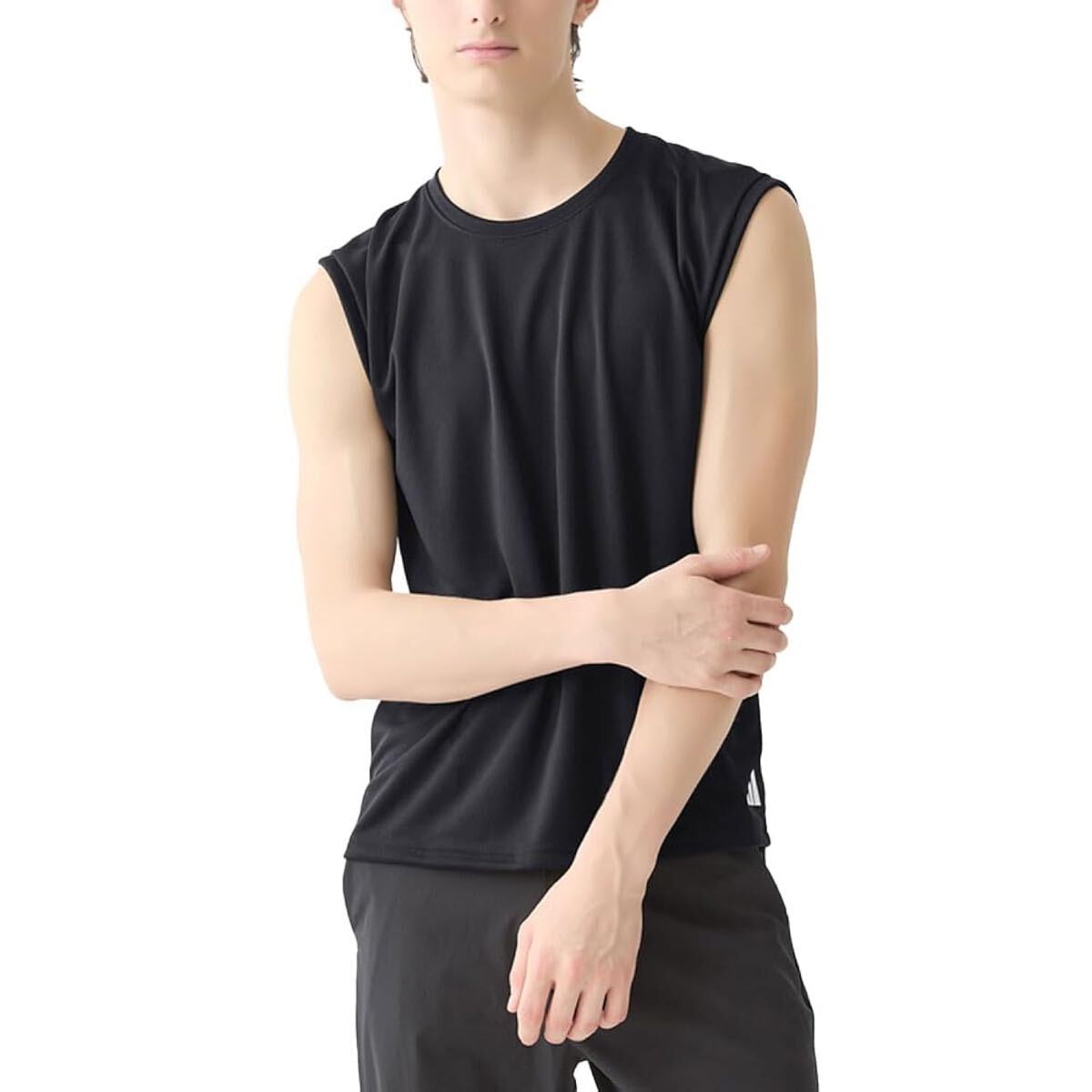 adidas ノースリーブ L アディダス black 新品 Men new 吸汗速乾 メッシュ gym wear ブラック 黒拍卖