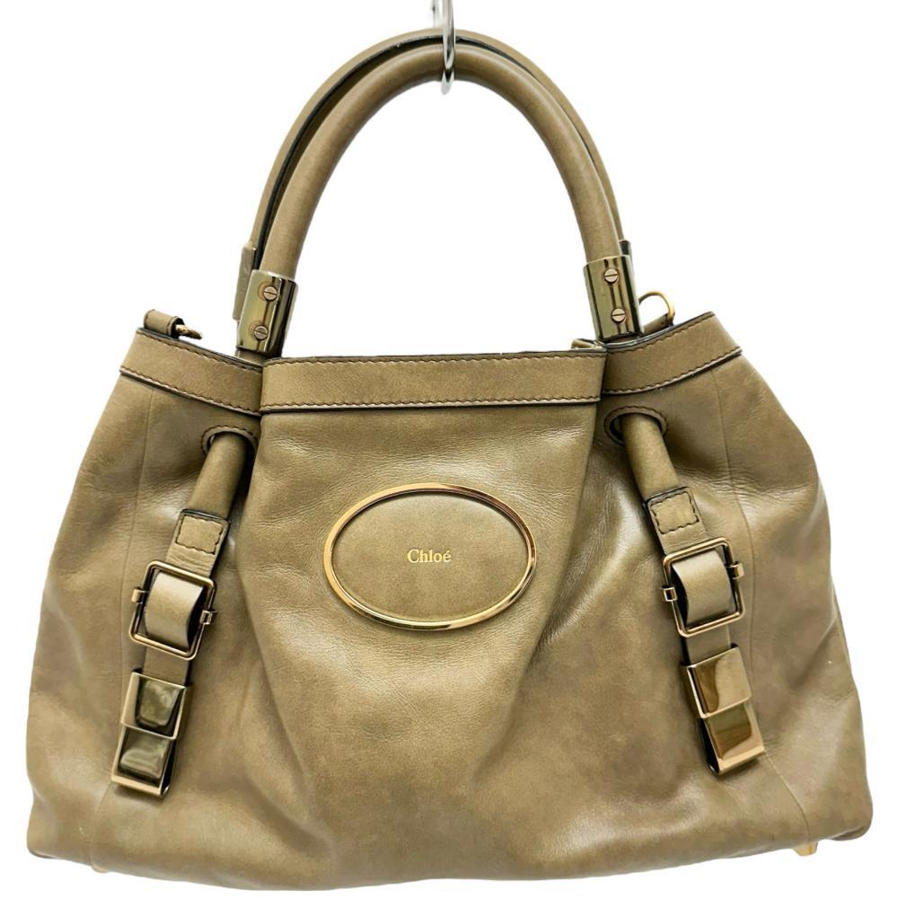Chloe/クロエ ヴィクトリア 2WAYバッグ ショルダーバッグ ハンドバッグ レザー ベージュレザー/ゴールド金具 レディース拍卖
