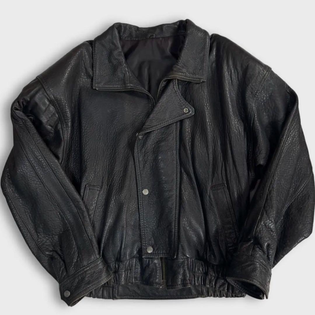Y2K 00's ミラノコレクション タカキュー G-1 レザージャケット 黒 ブラック 本革 羊革 ライダース フライトジャケット ミリタリー拍卖