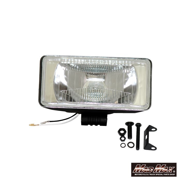 MADMAX トラック用品 角型 H3 ハロゲン フォグランプ 作業灯 クリア 24V 1個/プロフィア スーパーグレート ギガ ライト【送料800円】拍卖