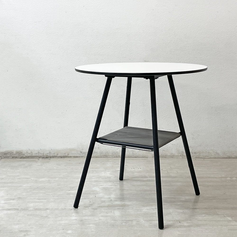 ● ボーコンセプト Bo Concept エルバ ELBA テーブル ガーデンテーブル カフェテーブル ラウンドトップ ラック付き デンマーク 北欧家具拍卖