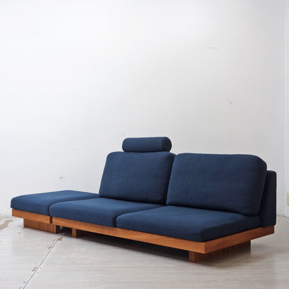 ● マスターウォール MASTERWAL デニッシュ ソファ DANISH SOFA 2シーター 160 + オットマン 9060 チェリー無垢材拍卖
