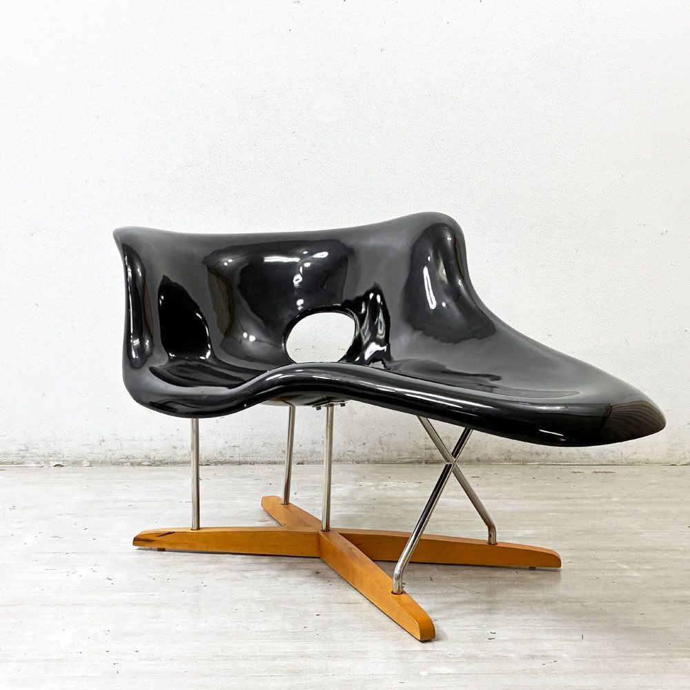 ● チャールズ&レイ・イームズ C&R Eames ラ・シェーズ La chaise ラウンジチェア ブラック リプロダクト品 名作 ミッドセンチュリー拍卖