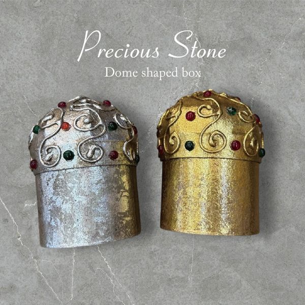 ドーム型 ボックス 小物入れ BOX シルバー色 蓋付 入れ物 収納 おしゃれ かわいい インテリア オブジェ 雑貨 ギフト プレゼント拍卖