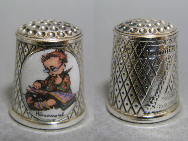 ◎ドイツ製 銀メッキ シンブル 指貫「フンメル人形」03◎拍卖