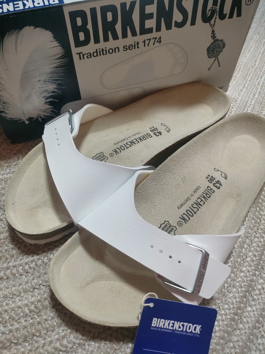 新品 未使用 BIRKENSTOCK Madrid 28cm 43 ビルケンシュトック マドリッド ホワイト 白 メンズ サンダル拍卖