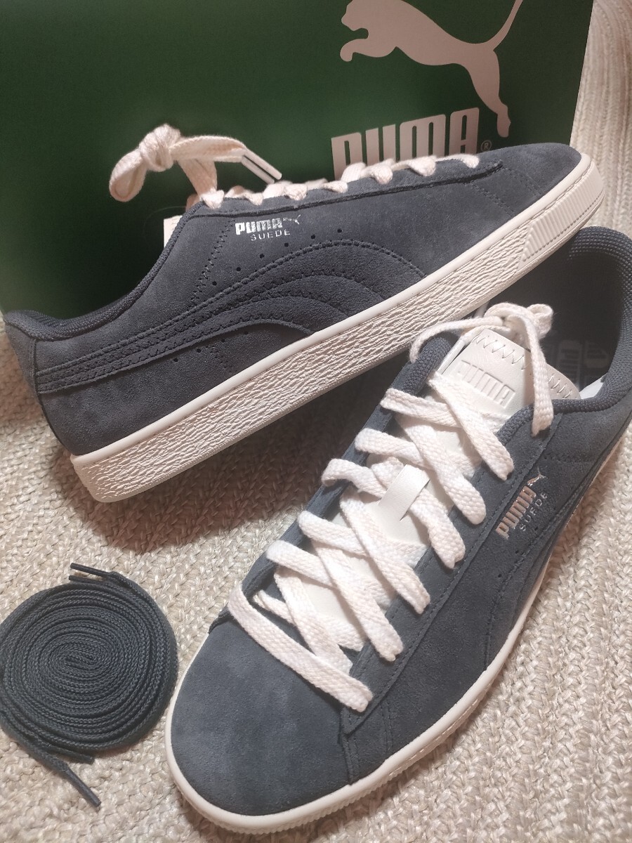 新品 定価14300 PUMA SUEDE PRM スエード プレミアム 27.5cm Galactic Gray 天然皮革 レザー レトロ プーマ スニーカー メンズ拍卖