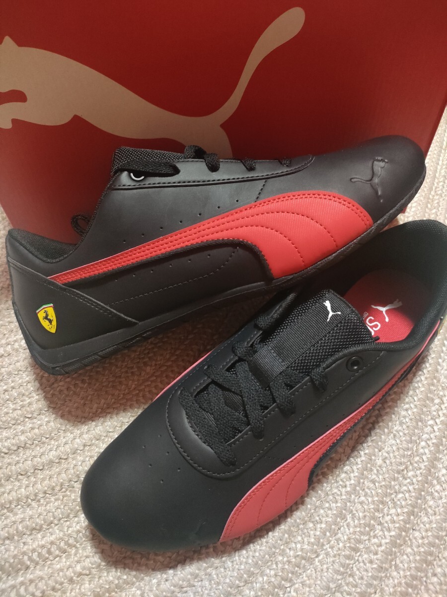 新品 PUMA フェラーリ スニーカー 27.5cm ネオキャット Neo Cat 黒 赤 エンブレム プーマ FERRARI コラボ 公式拍卖