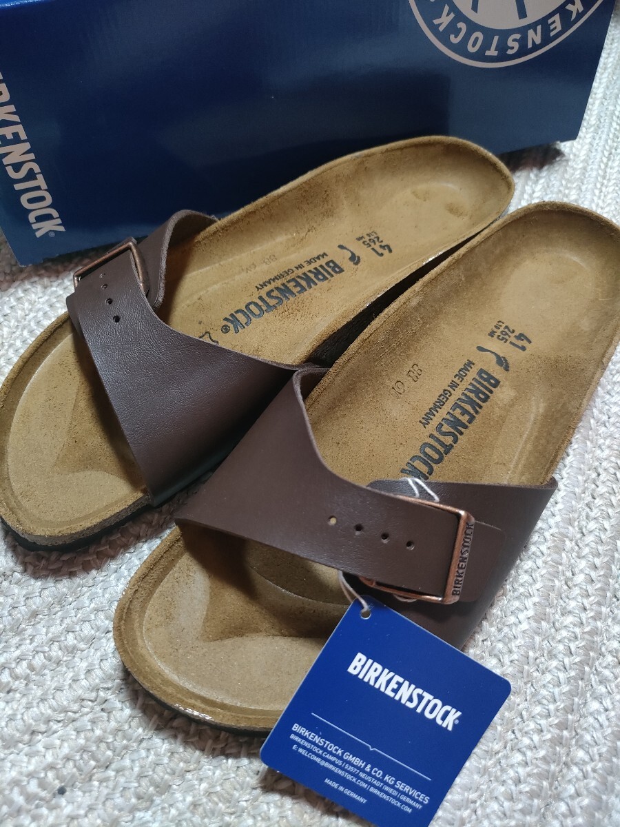 新品 未使用 BIRKENSTOCK Madrid 26.5cm 41 ビルケンシュトック マドリッド ダークブラウン 茶 メンズ サンダル拍卖