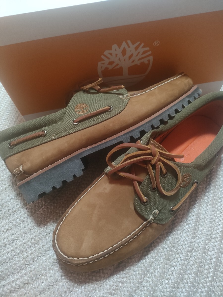 新品 定価23100 Timberland 3アイレット デッキシューズ 28.5cm US10.5 ヌバック レザー ミディアムブラウン コンビ ティンバーランド 3eye拍卖
