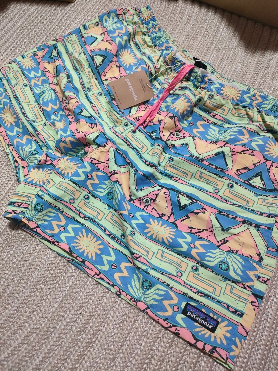 新品 未使用 patagonia パタゴニア ナイロン ショートパンツ XL グリーン系 ネイティブ 総柄 ショーツ メンズ 5インチ拍卖