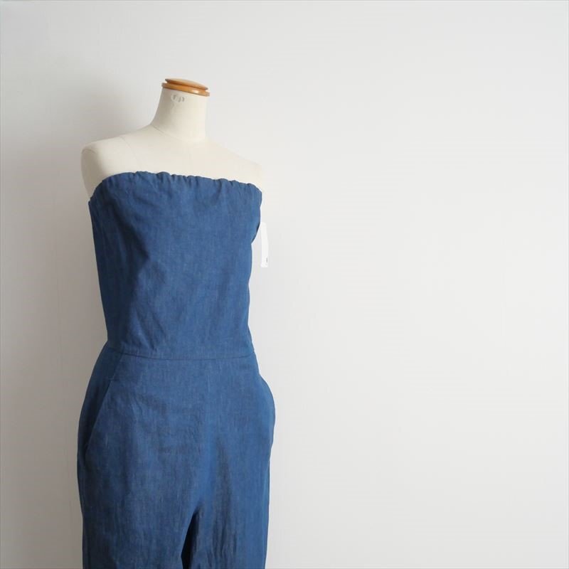 2023SS / IENA LA BOUCLE イエナ ラ ブークル / ライトデニム ベアトップオールインワン 36 / 23040914118010 / 2408-0963拍卖