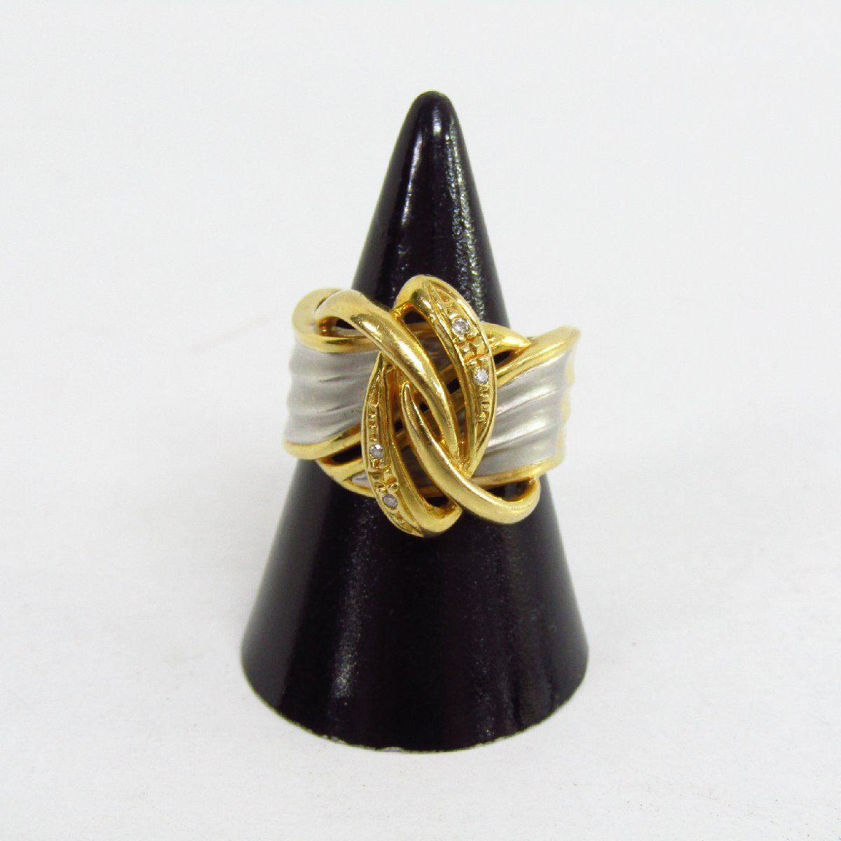 K18 Pt900 金 プラチナ リング 指輪 約11号 約7.7g ▼AC26357拍卖