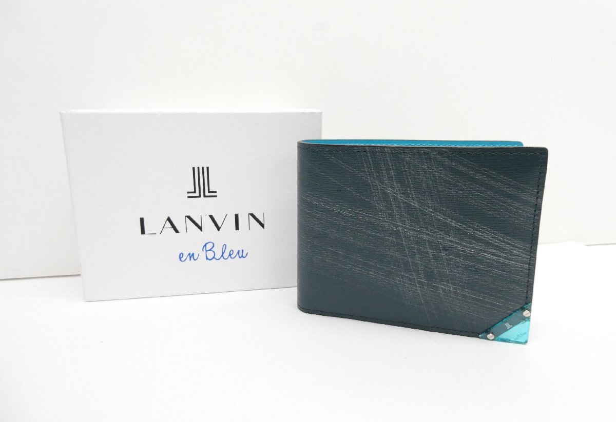 LANVIN en Bleu ランバン オン ブルー 二つ折り財布 箱付 △WA6421拍卖