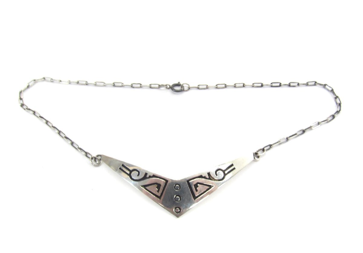 Vern mansfield ホピ族 オーバーレイ チェーン 925 ネックレス ∠UA11977拍卖