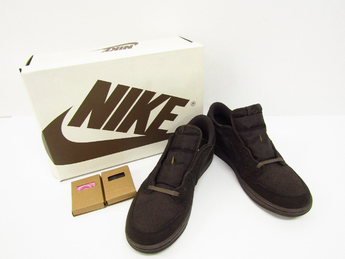 Travis Scott×NIKE トラビス・スコット×ナイキ AIR JORDAN 1 LOW OG SP DM7866-202 VELVET BROWN サイズ:27.0cm★SH8166拍卖