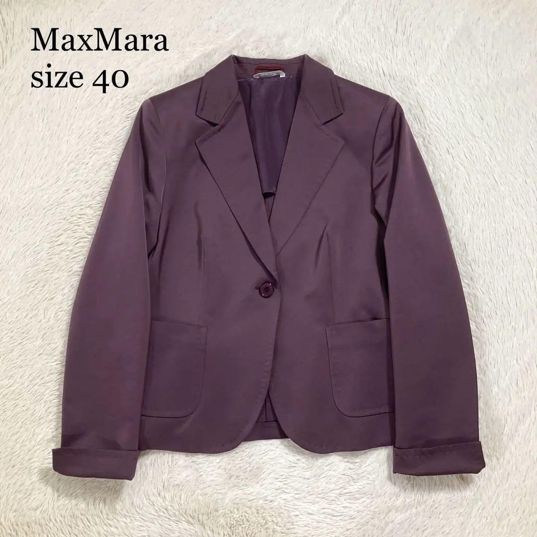 極美品 MaxMara マックスマーラ テーラードジャケット ウール混 白タグ 定価約20万円拍卖