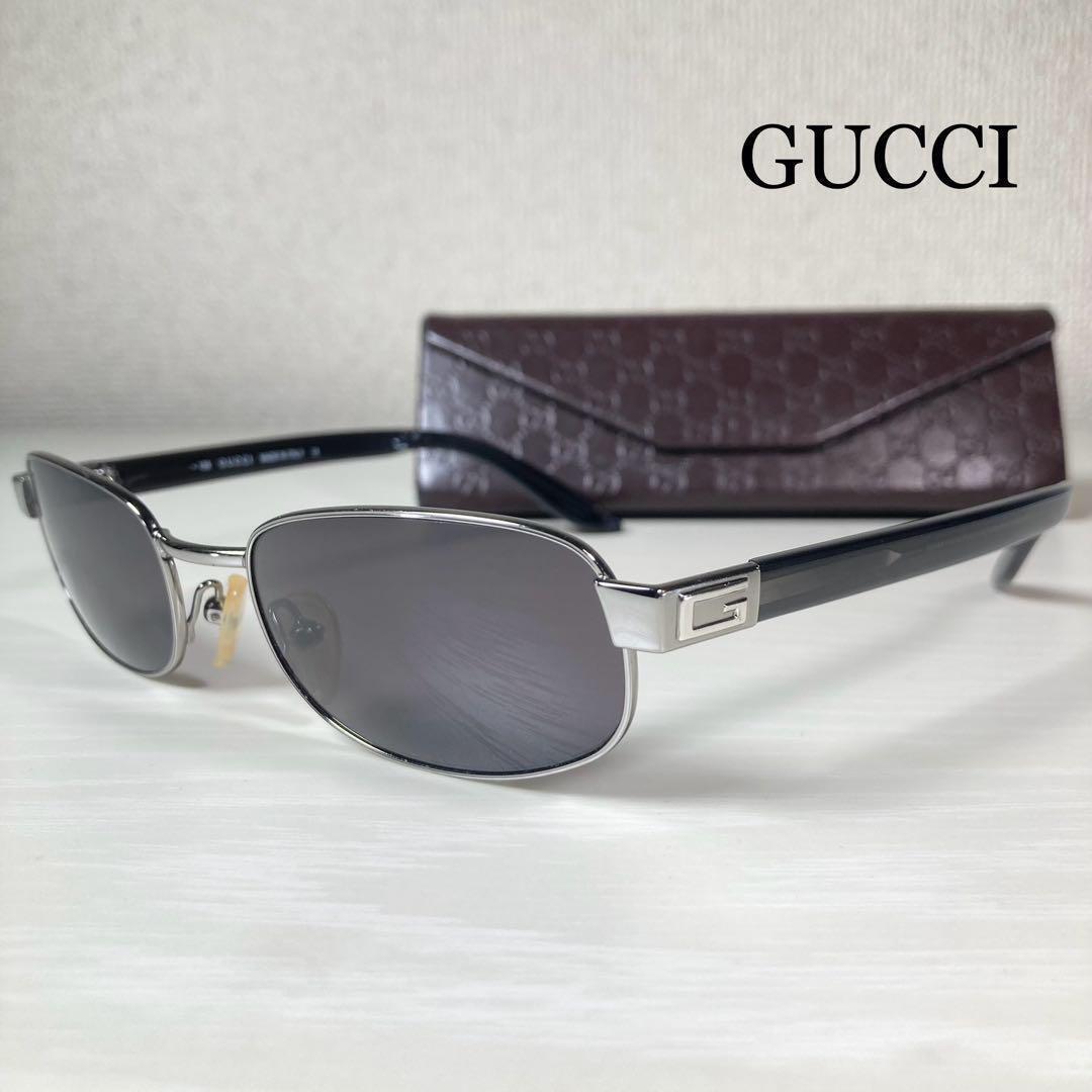 美品 GUCCI グッチ サングラス アイウェア Gロゴ ケース付き スクエア 度なし拍卖