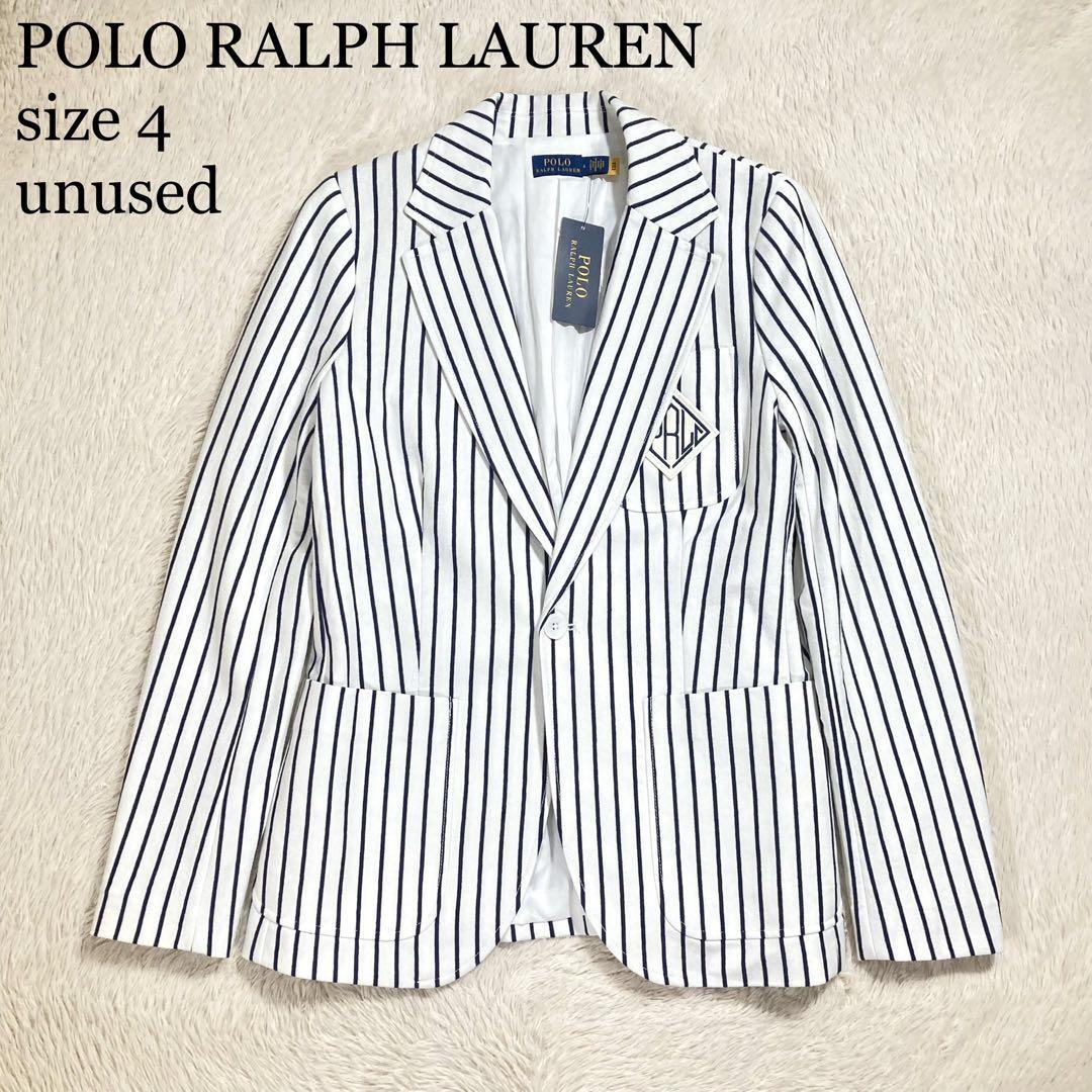 未使用タグ付 POLO RALPH LAUREN ポロラルフローレン ブレザー テーラードジャケット ストライプ コットン拍卖