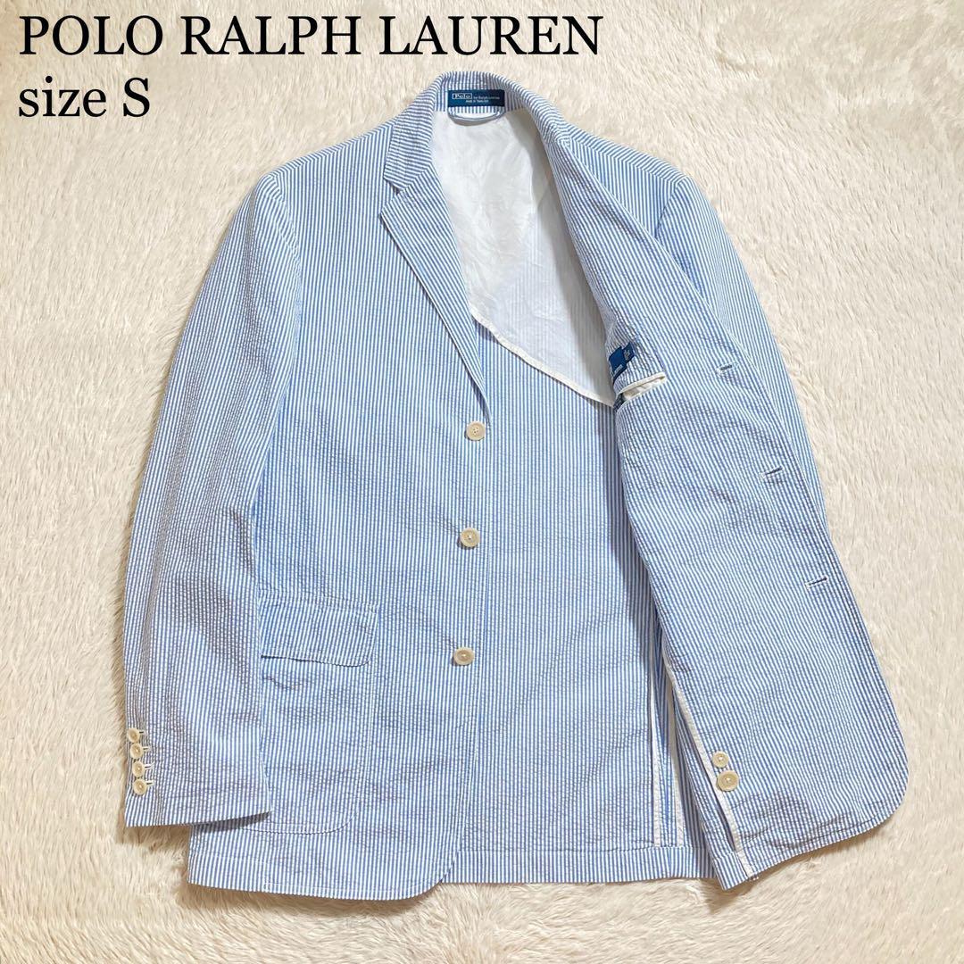極美品 POLO RALPH LAUREN ポロラルフローレン テーラードジャケット ブレザー シアサッカー コットン ブルー拍卖