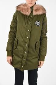 即決 極美品 miu miu ミュウミュウ ロゴプレート ファービジュー モッズ ダウン コート36 TM拍卖