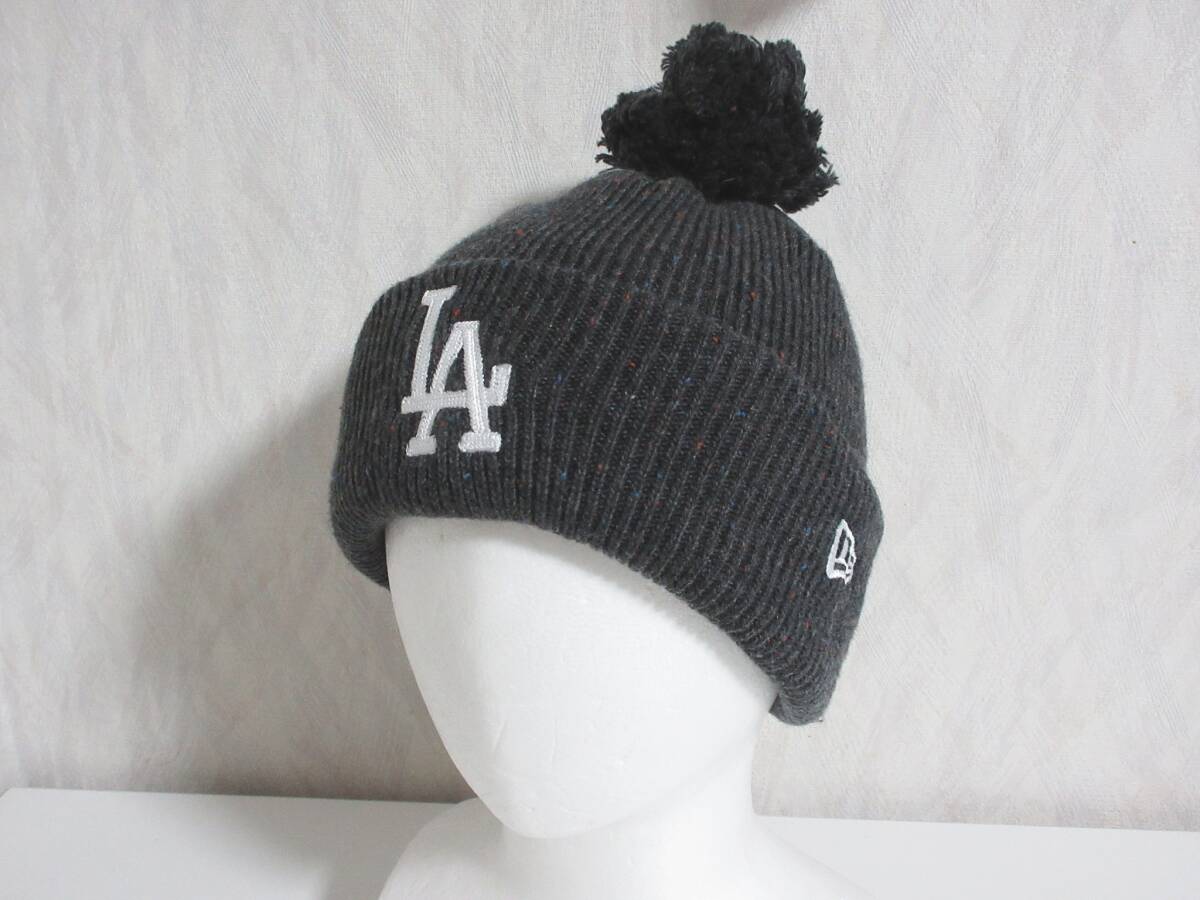 NEW ERA ニューエラ LA ロサンゼルスドジャース ポンポン付き ニットキャップ グレー 男女兼用 cp224拍卖
