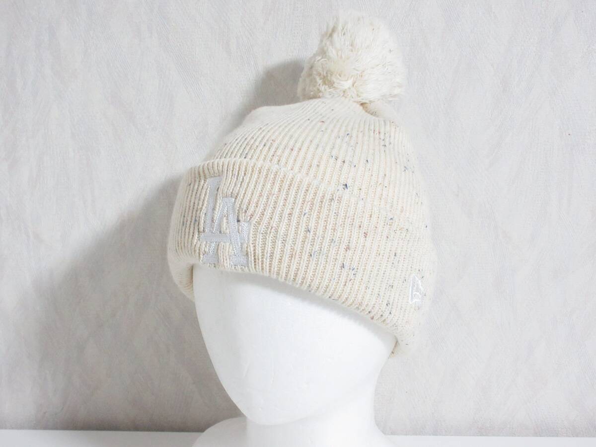 NEW ERA ニューエラ LA ロサンゼルスドジャース ポンポン付き ニットキャップ ホワイト系 男女兼用 cp225拍卖