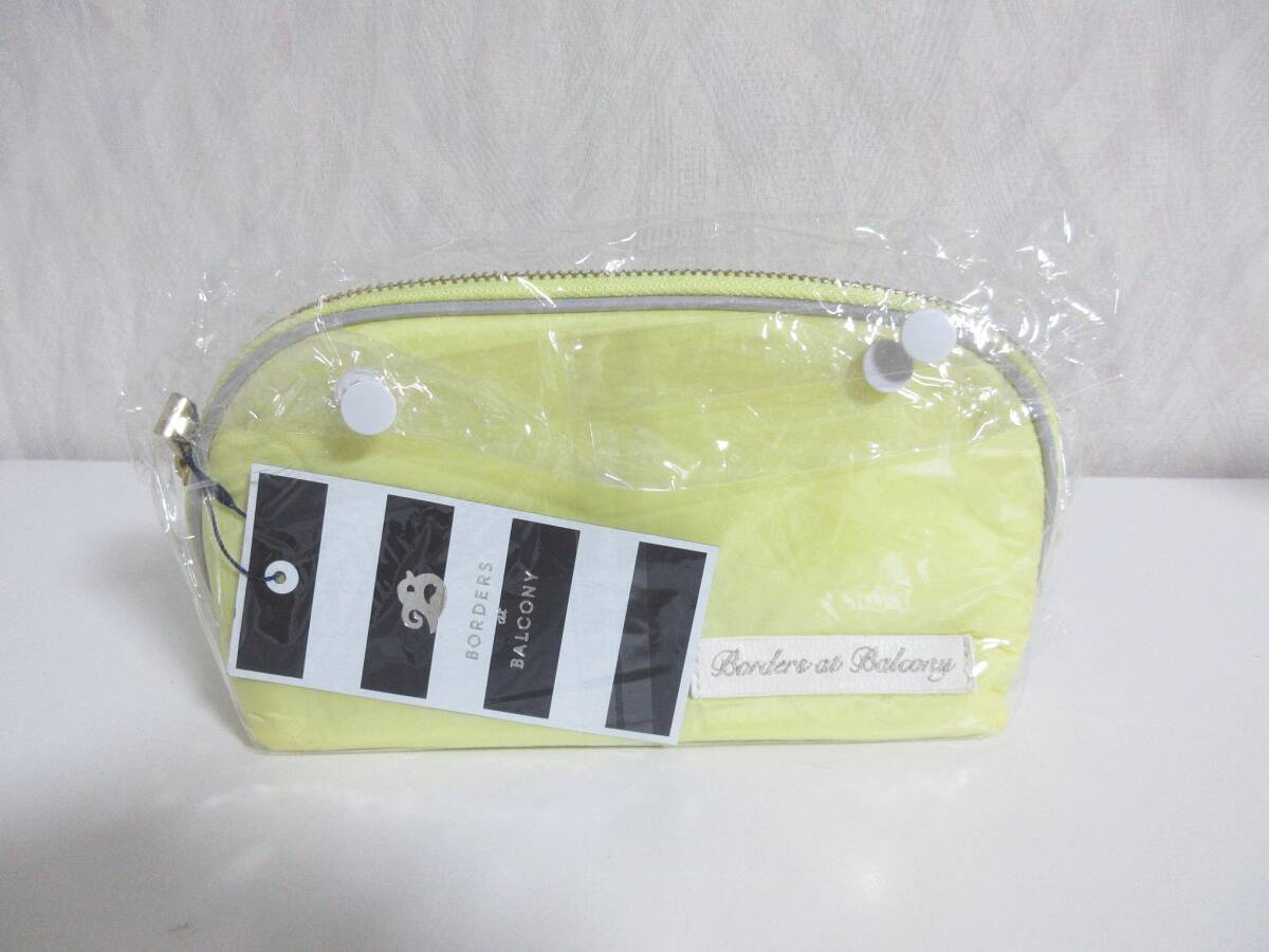 未使用 BORDERS at BALCONY ボーダーズアットバルコニーBD2021-4C-45 タグ付 コスメポーチ パーティーバッグ イエロー hj1484拍卖
