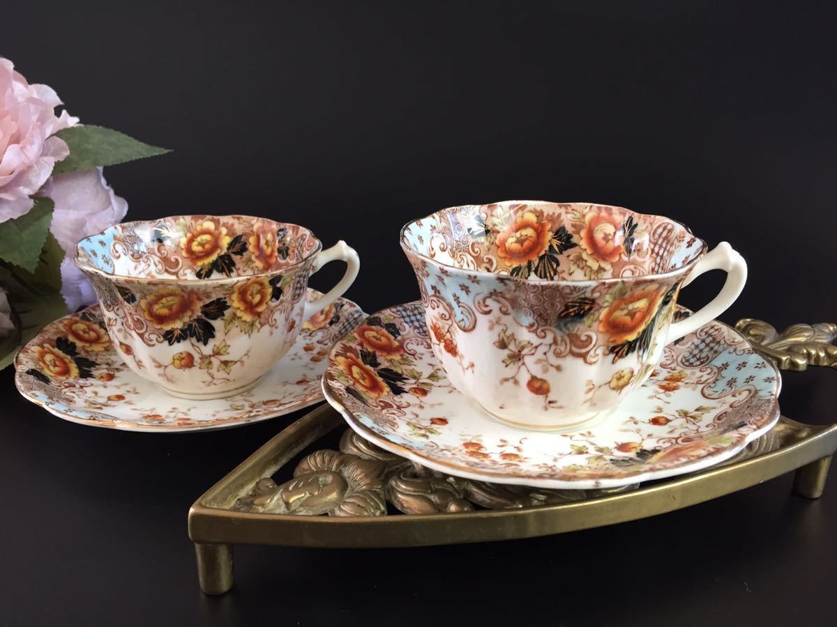 英国アンティーク★1891-1912年 Allertons カップアンドソーサー 2セット拍卖