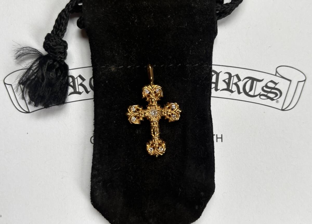 未使用】レシート付】Chromehearts クロムハーツ 22K ゴールド FILIGREE TINY P/DMND タイニーフィリグリー ダイヤチャーム ペンダント 拍卖
