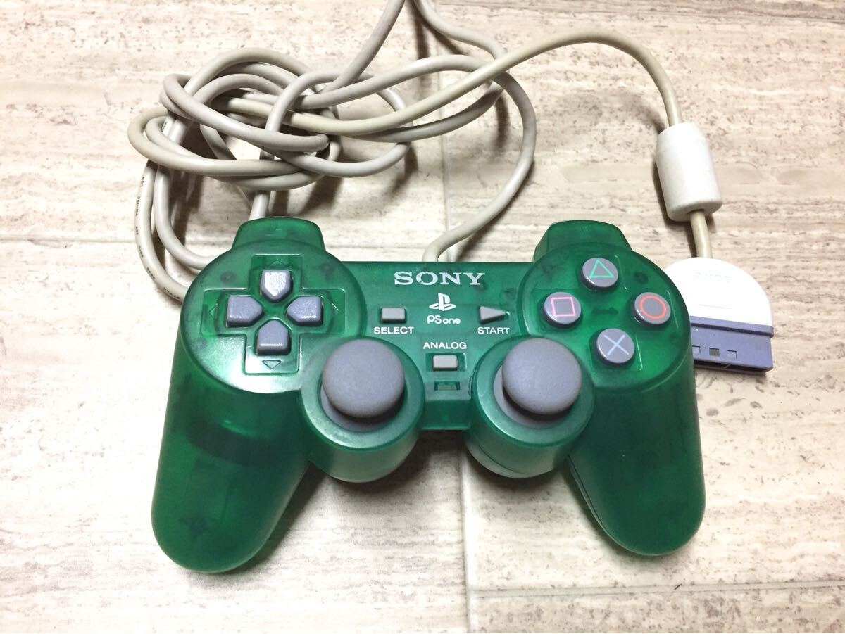 ★美品即決★PS one SONY純正品 コントローラー クリアグリーン拍卖