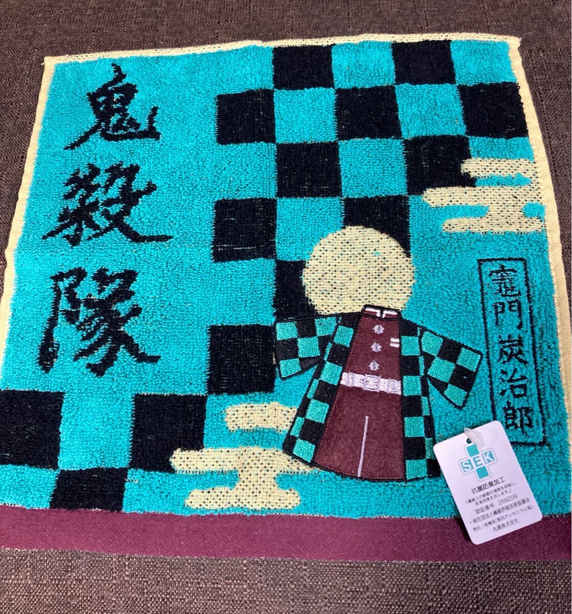 鬼滅の刃 竈門炭治郎 タオルハンカチ 刺繍ハンドタオル 新品拍卖