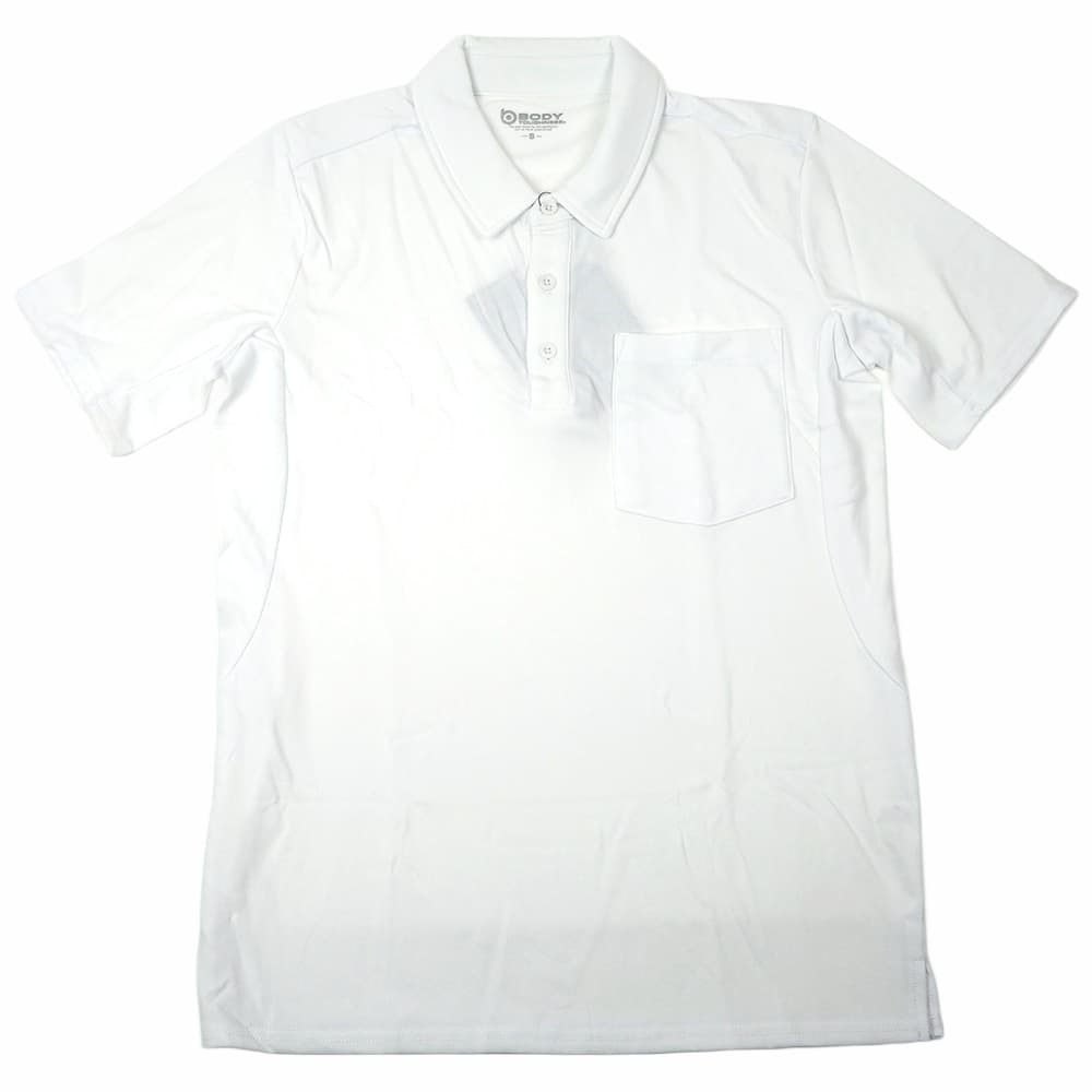 ボディタフネス メンズ ポロシャツ 半袖 スポーツ ウォーキング ランニング 速乾 吸汗 通気性 消臭 作業服 おたふく手袋 JW-603 ホワイトS拍卖