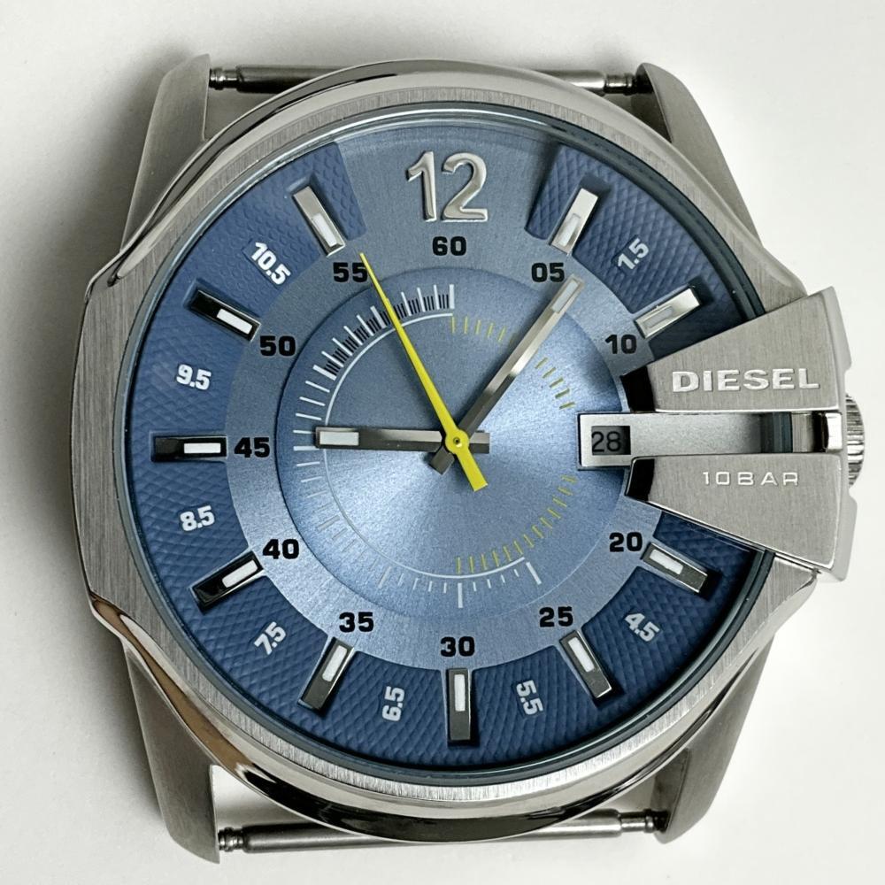 訳あり ディーゼル 腕時計 メンズ DIESEL 45MM DZ1399 メンズ レザー カレンダー アナログ ライトブルー ブラウン 箱なし拍卖