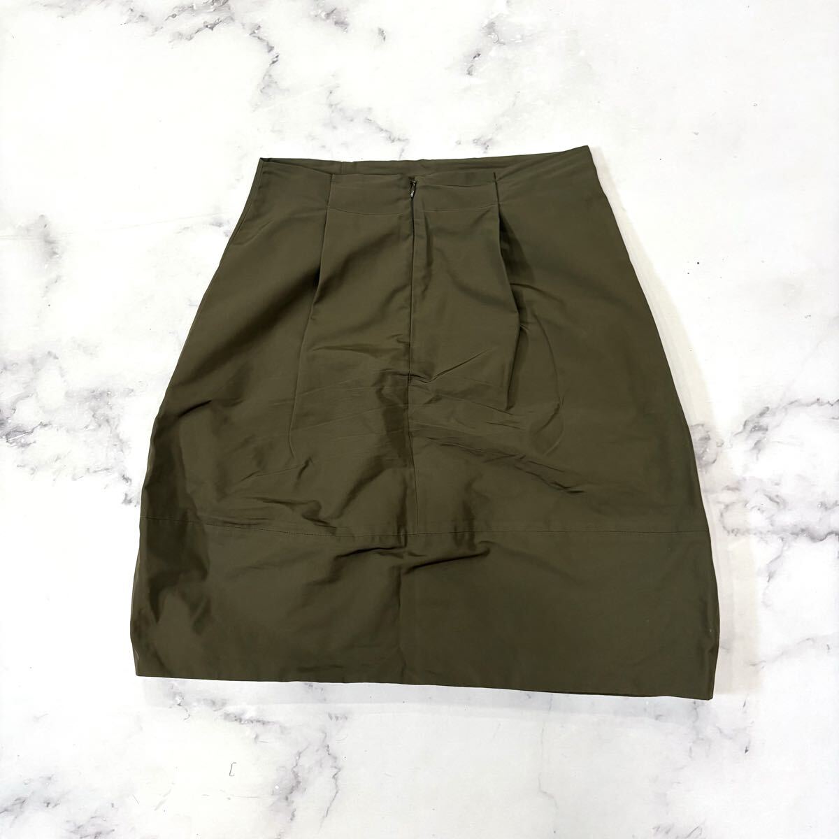 C ■ イタリア製 '高級感溢れる' JIL SANDER NAVY ジルサンダー 高品質 フロントジップ タイトスカート 38 レディース ボトムス カーキ系拍卖