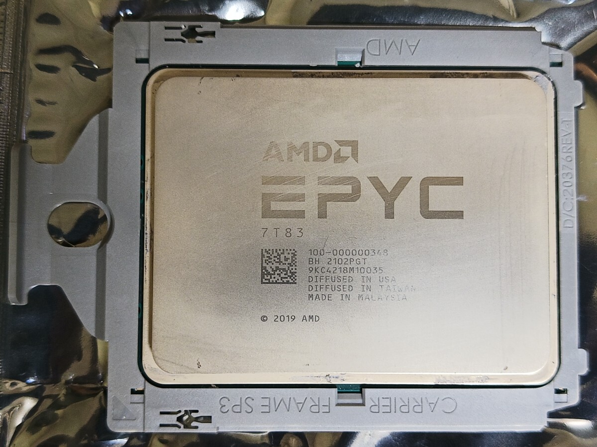 国内発送【動作OK】AMD EPYC 7T83 64C 128thread Socket SP3拍卖