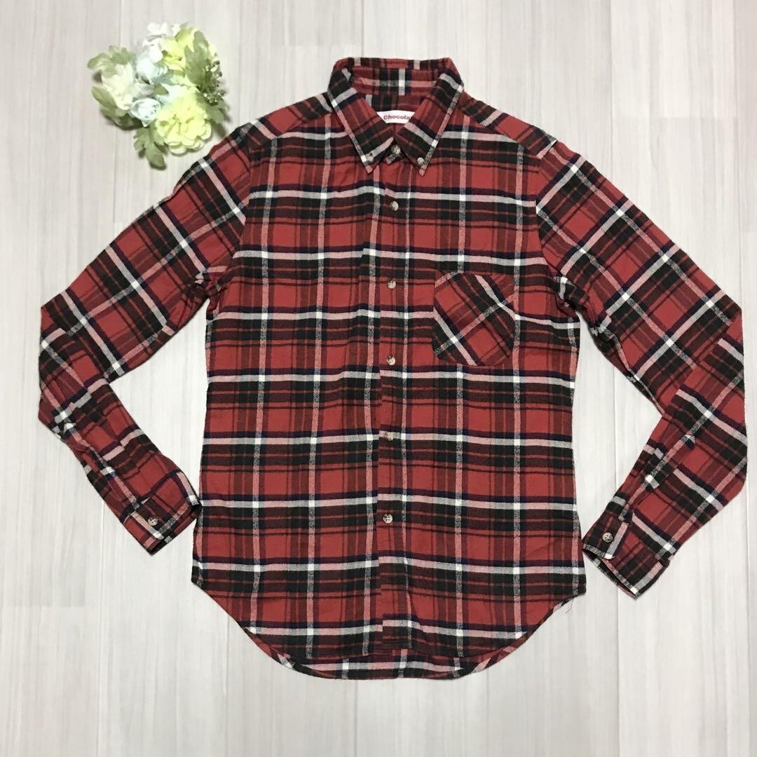 chocolat レディース チェック柄シャツ サイズM バスト79〜87cm 身長154〜162cm b0405拍卖
