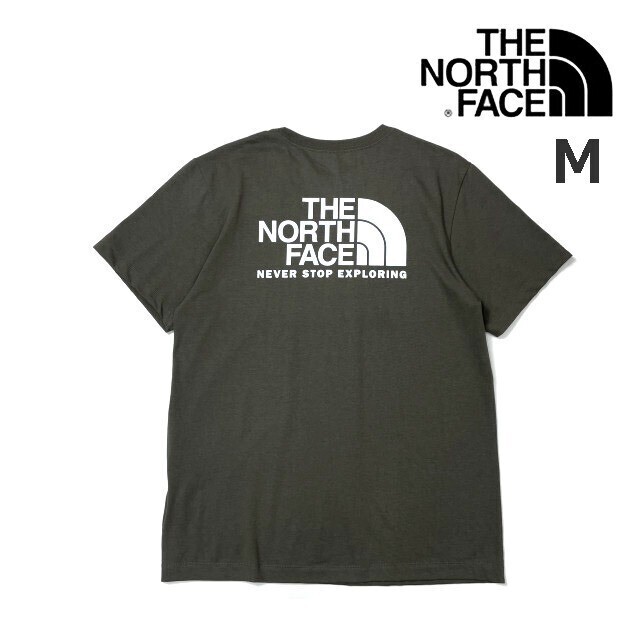 1円~!売切!【正規新品】THE NORTH FACE◆EVO THROWBACK SS TEE 半袖 Tシャツ US限定 バックプリント 男女兼用 登山(M)緑 カーキ 180902-15拍卖