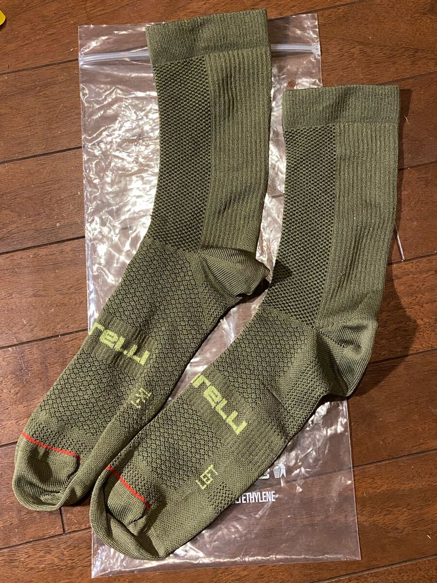 CASTELLI カステリ ソックス ESPRESSO 18 SOCK エスプレッソ 18 ソックス セージ L/XL (25.0-26.5cm) サイクル ロードバイク イタリア拍卖