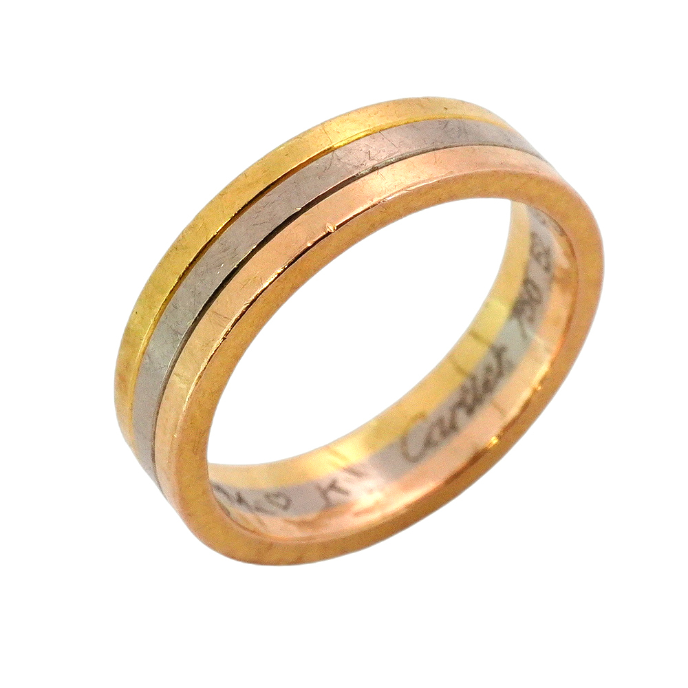 【5jgb0203】カルティエ リング トリニティ ヴァンドーム/ウェディング K18YG K18WG K18PG #52拍卖