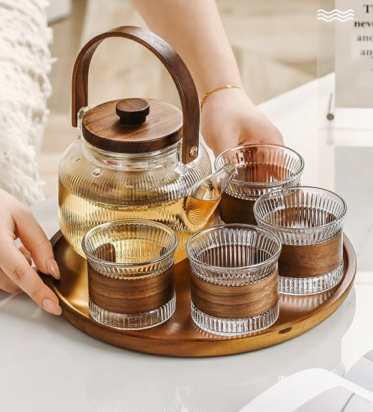 ガラス急須セット ガラスティーポット 900ml ガラスケトル 耐熱 ガラス ティーポット 湯沸かし 手作り 紅茶ポット ガラス 急須 茶芸 花茶拍卖