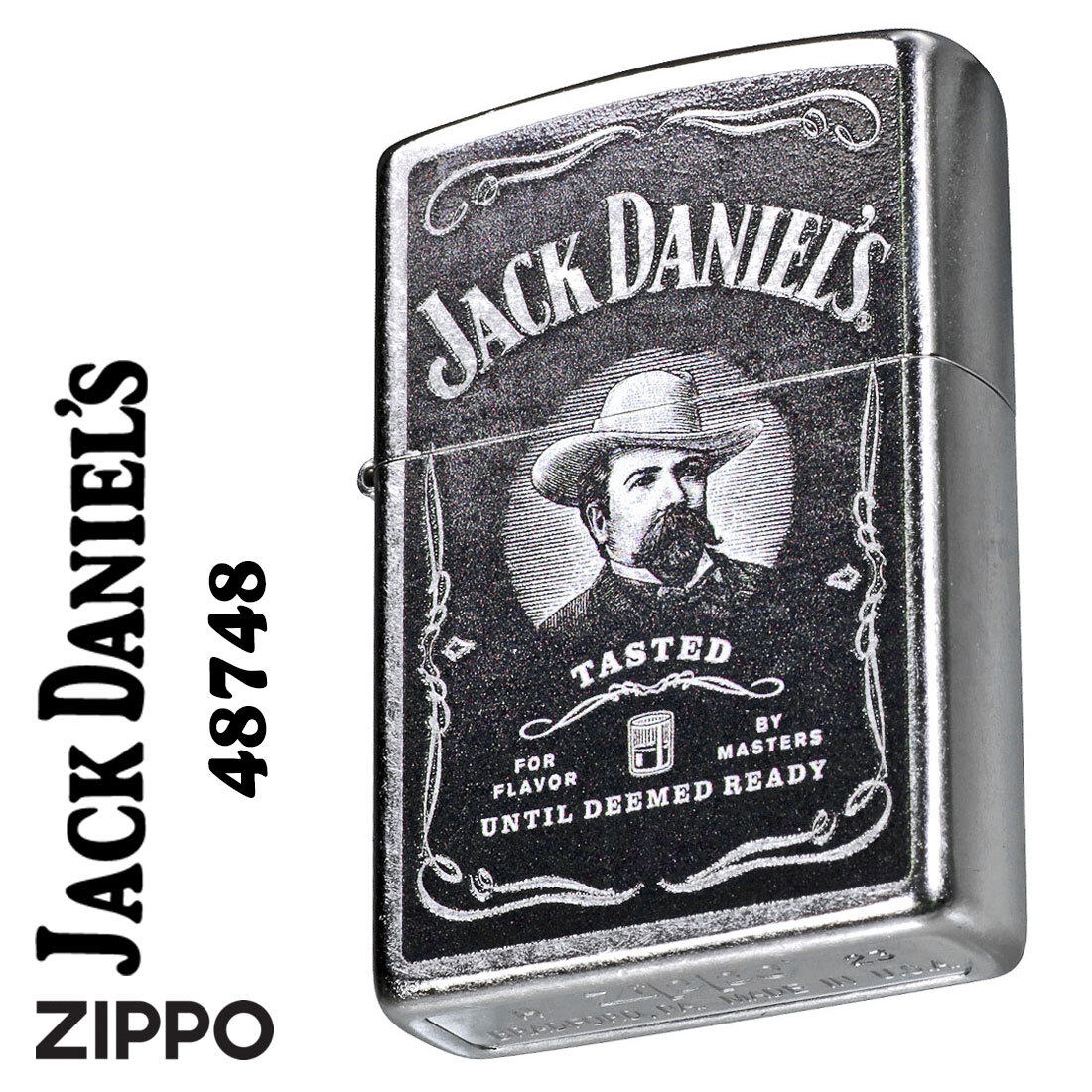 zippo(ジッポーライター) JACK DANIELS ジャックダニエル 創業者デザイン 2023秋冬モデル ストリートクローム 48748【ネコポス可】拍卖