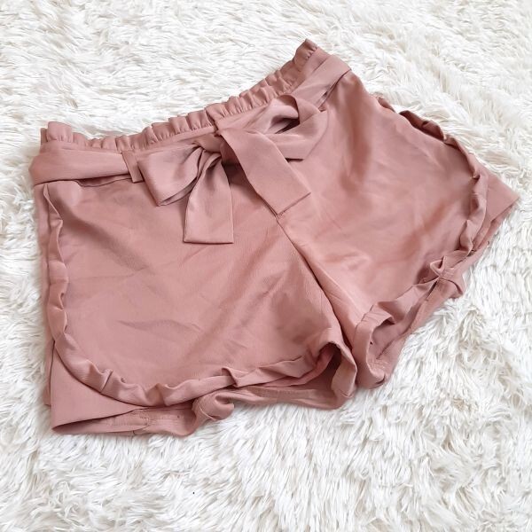 シンシアローリー Cynthia Rowley 光沢シフォン キュロットパンツ ショートパンツ ピンク 拍卖