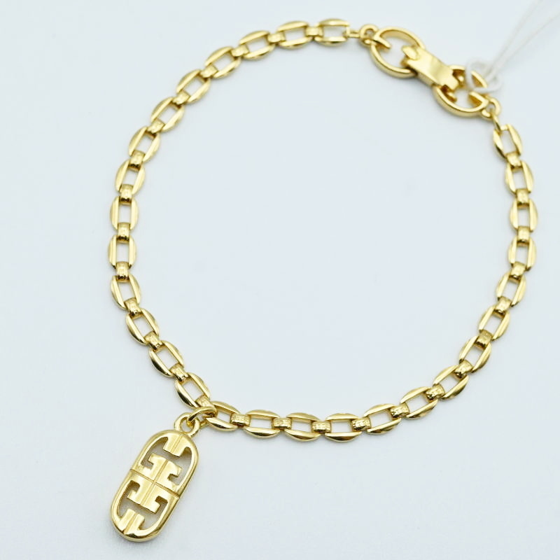 GIVENCHY ジバンシー デザインチェーン ロゴチャーム GP ブレスレット ゴールド M07-k049拍卖